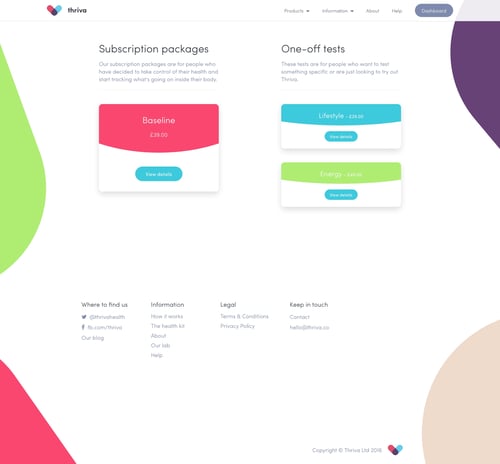 Thriva
				plans & pricing (in app) page example