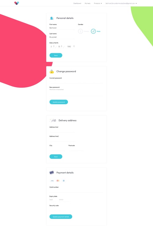 Thriva
				settings page example