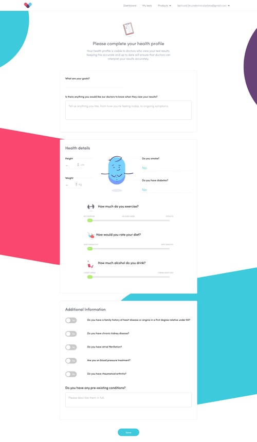 Thriva
				settings page example