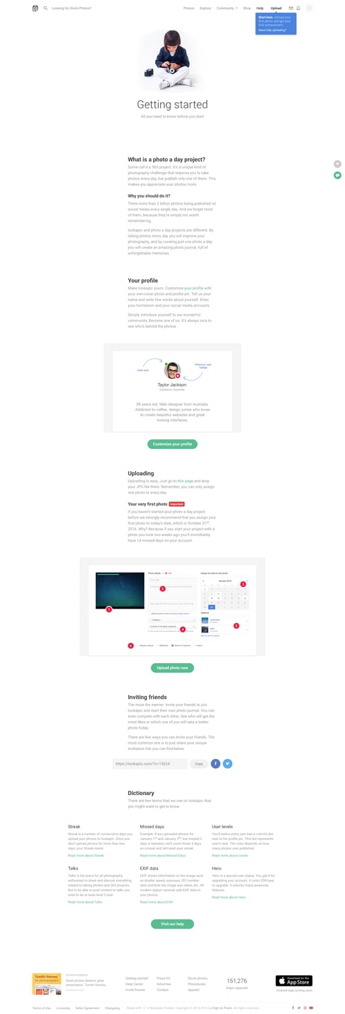 Tookapic
				onboarding page example