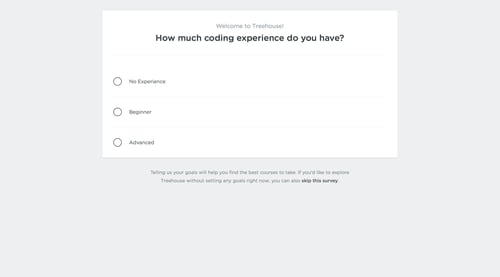 Treehouse
				onboarding page example