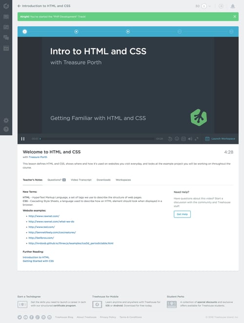 Treehouse
				detail page page example