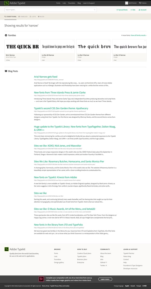 Typekit
				search page example