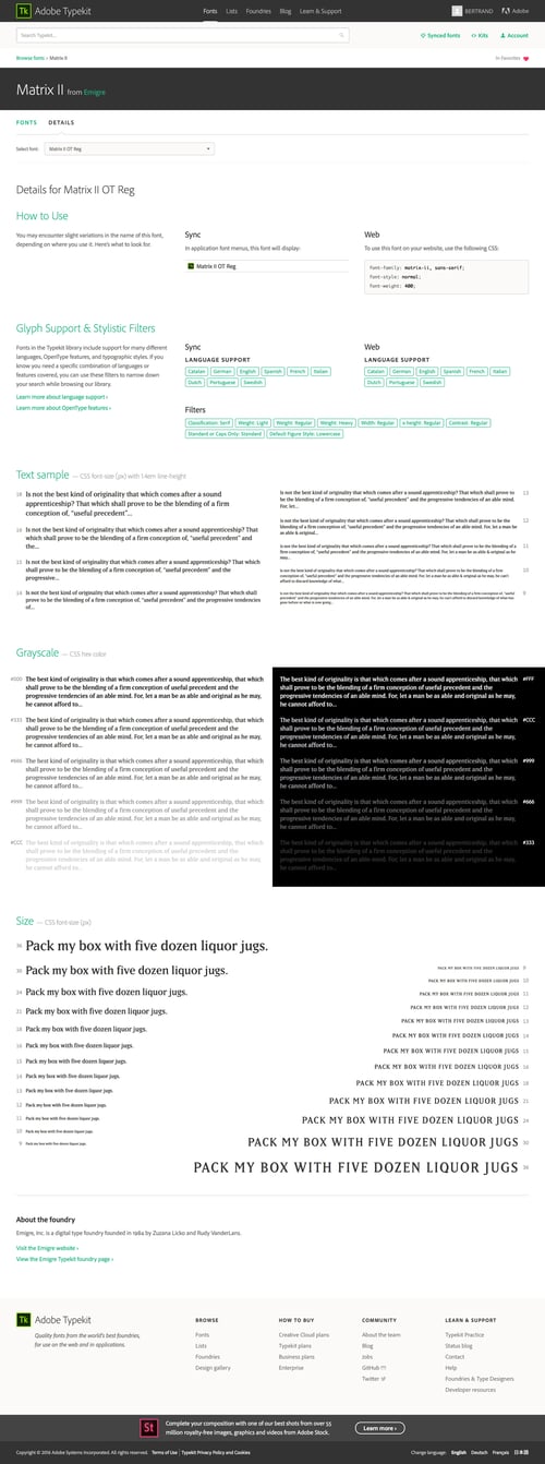 Typekit
				detail page page example