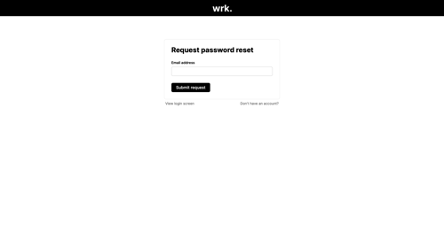 Wrk
				password reset page example