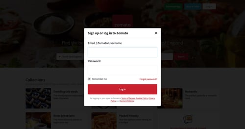 Zomato
				signin page example