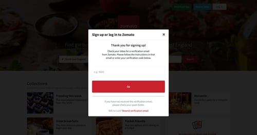 Zomato
				signup page example