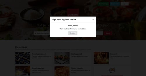 Zomato
				signup page example