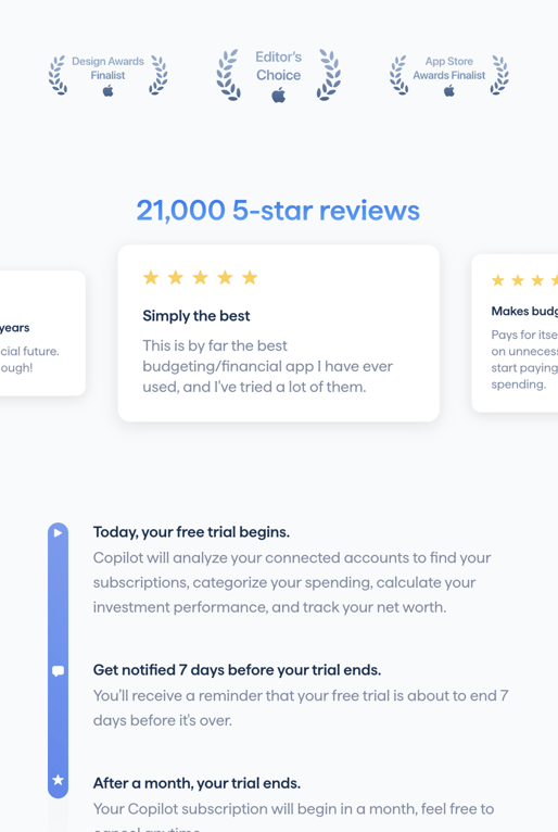 Copilot — Social proof component