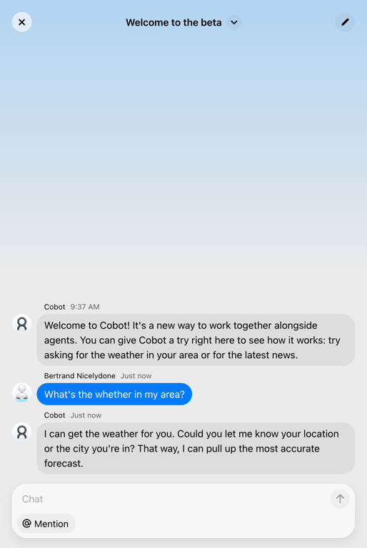 Cobot — Artificial intelligence component