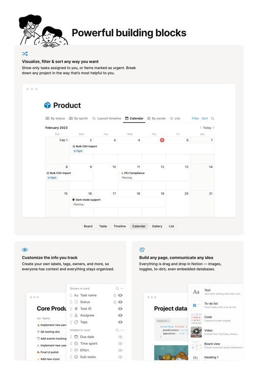 Notion — Bento box component