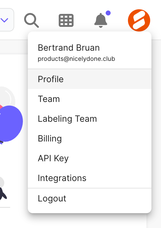 Scale — Dropdown menu component