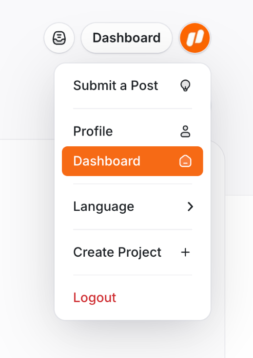 UserJot — Dropdown menu component