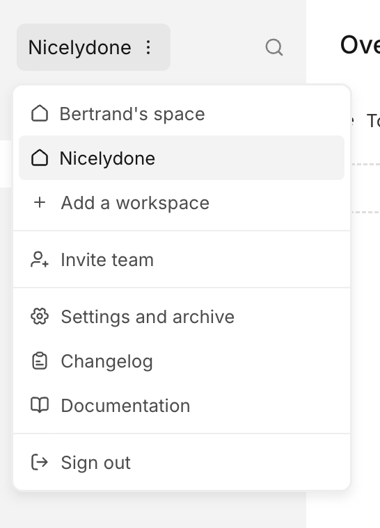 Workflow — Dropdown menu component