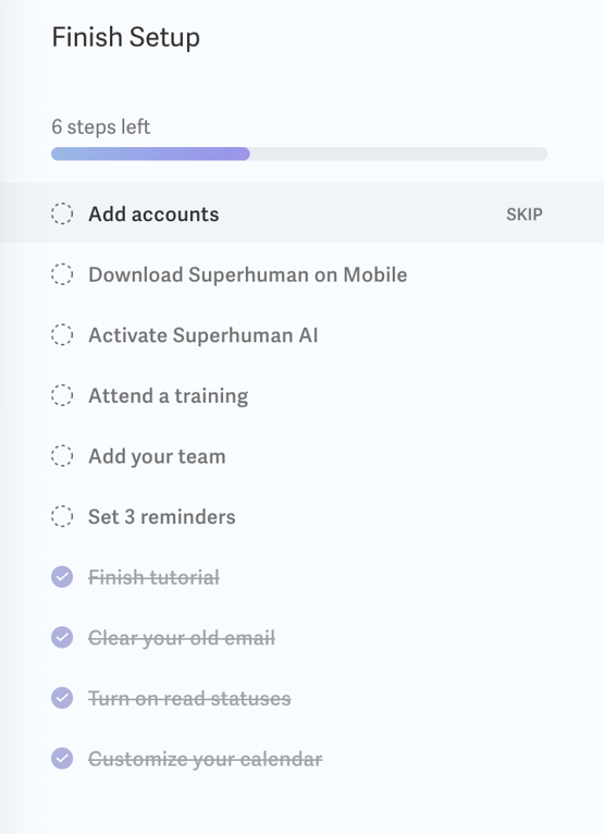 Superhuman — Progress indicator component