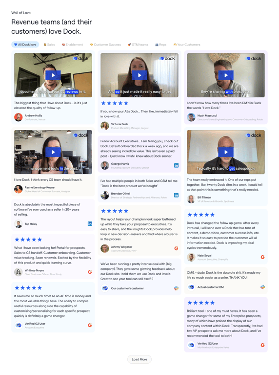 Dock — Testimonial component