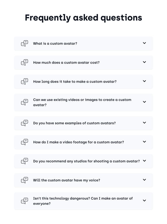Synthesia — FAQ component