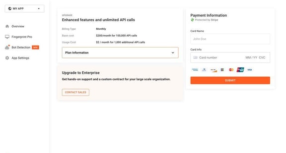Upgrade subscription - Fingerprint