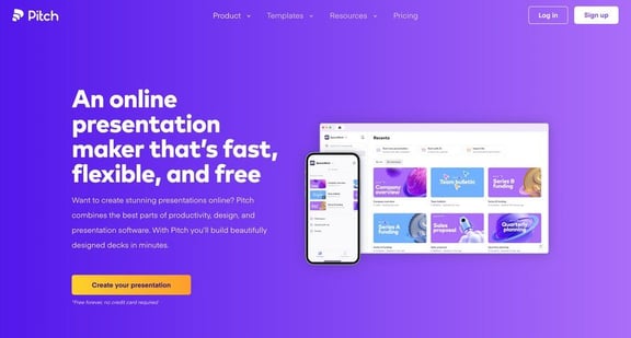 Landing page - Pitch