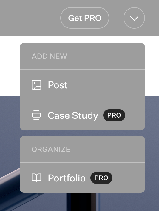 Explore — Dropdown menu component
