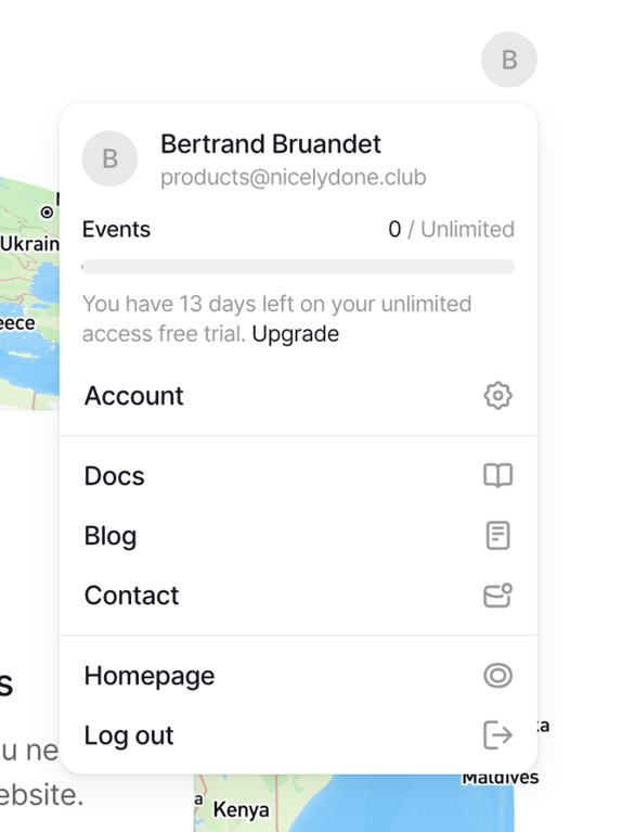 Visitors — Dropdown menu component