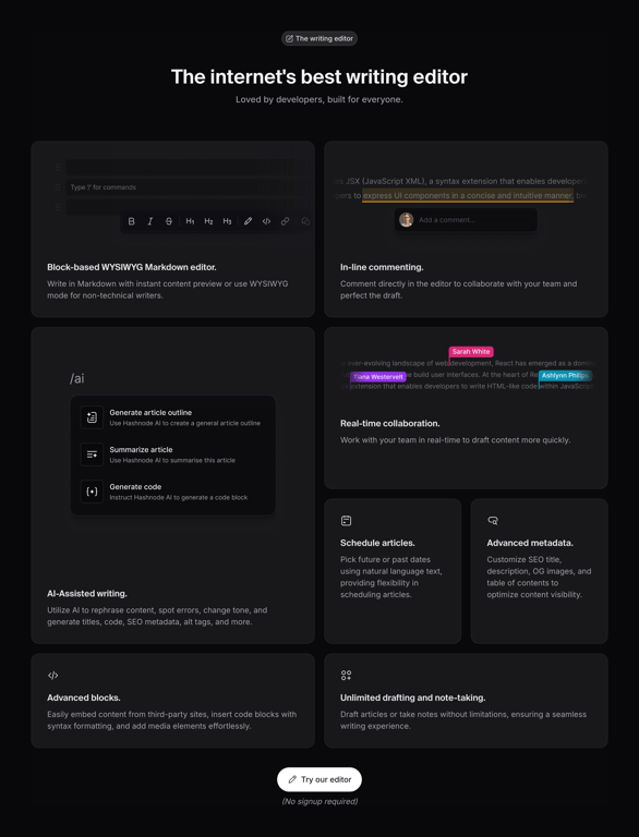 Hashnode — Bento box component