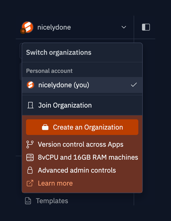 Replit — Dropdown menu component