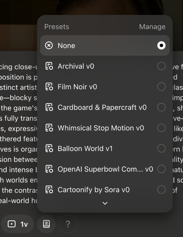 Sora — Dropdown menu component