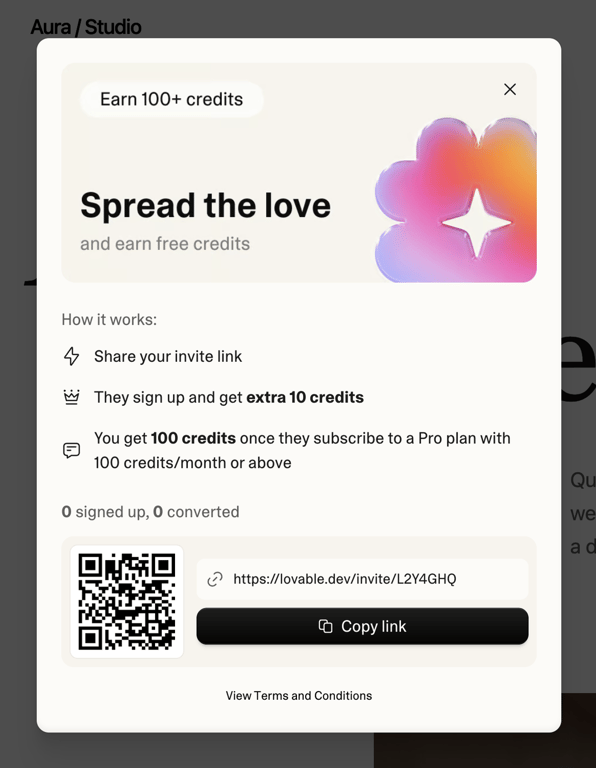 Lovable — Modal component