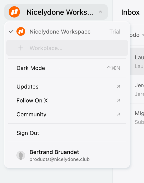 Lemni — Dropdown menu component