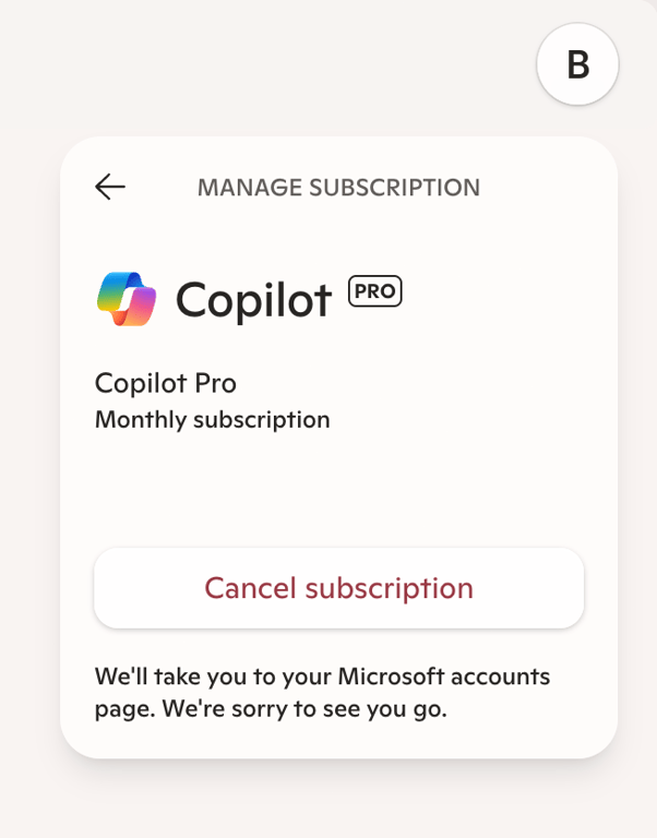 Copilot — Dropdown menu component