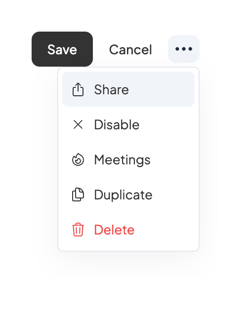 Circleback — Dropdown menu component