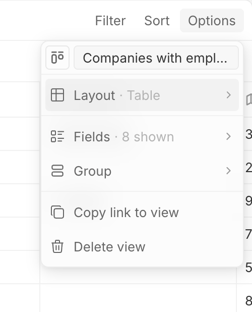 Twenty — Dropdown menu component