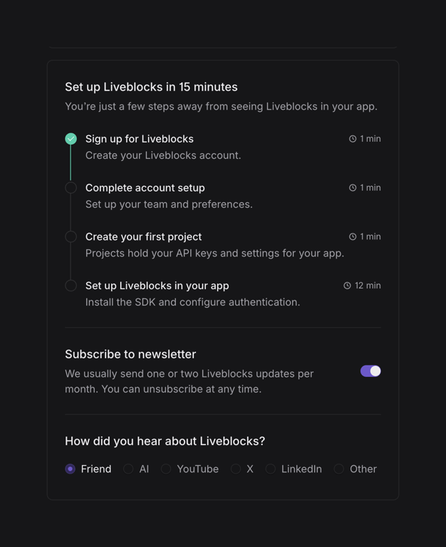 Liveblocks — Timeline & history component