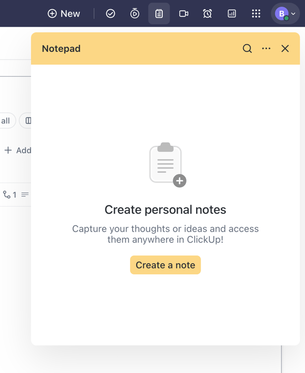ClickUp — Empty state component