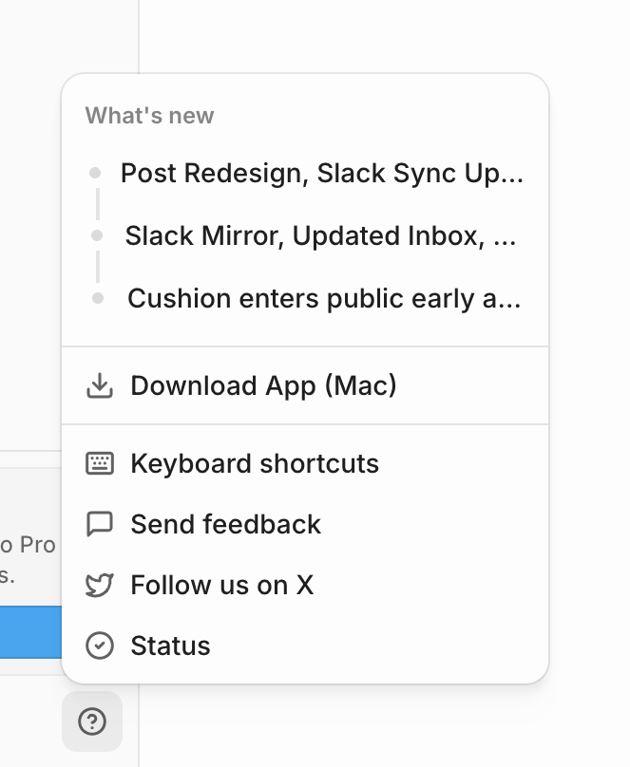Cushion — Dropdown menu component