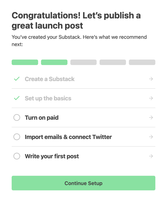 Substack — Stepper component
