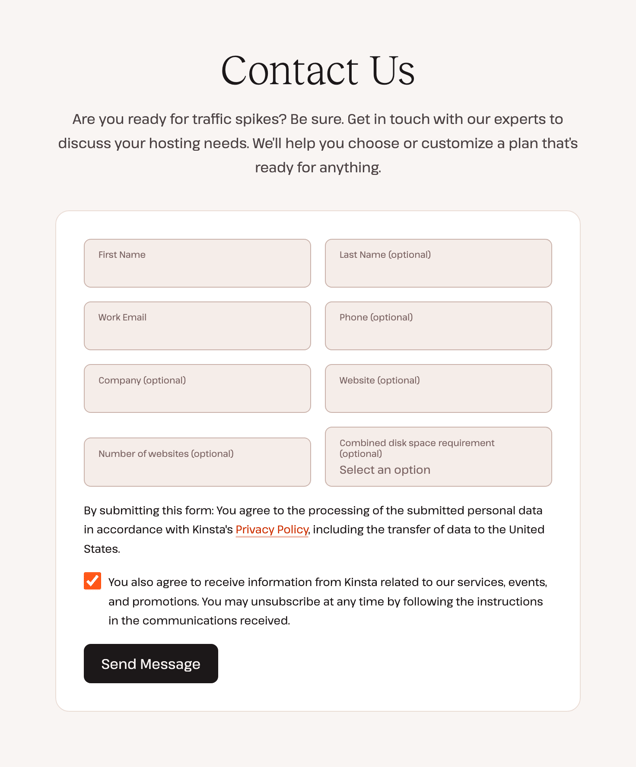 Kinsta — Form element component
