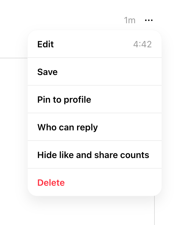 Threads — Dropdown menu component