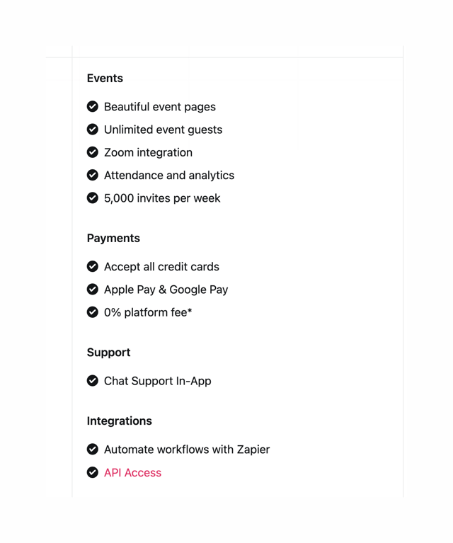 Luma — Benefit List component