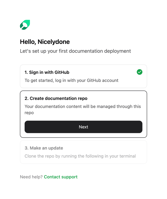 Mintlify — Stepper component