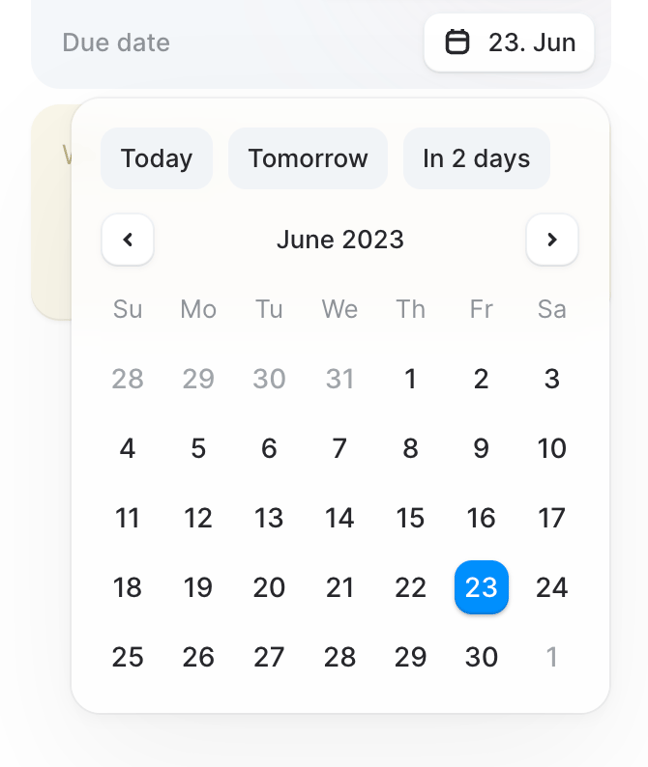 Dona — Datepicker component