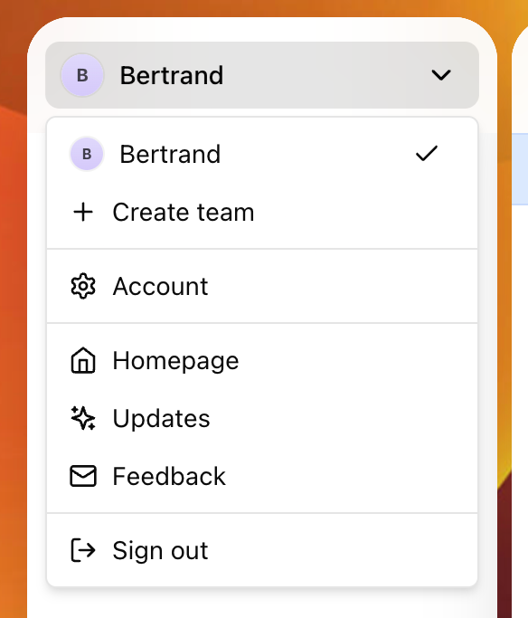 Shuttle — Dropdown menu component