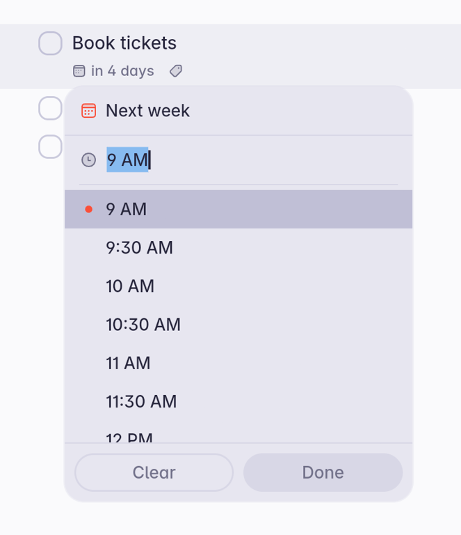Superlist — Datepicker component
