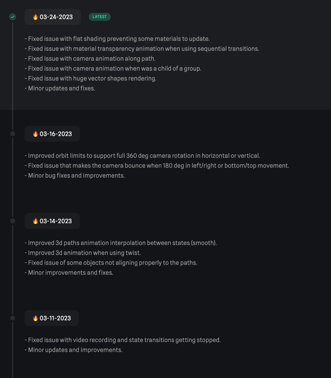 Spline — Timeline & history component