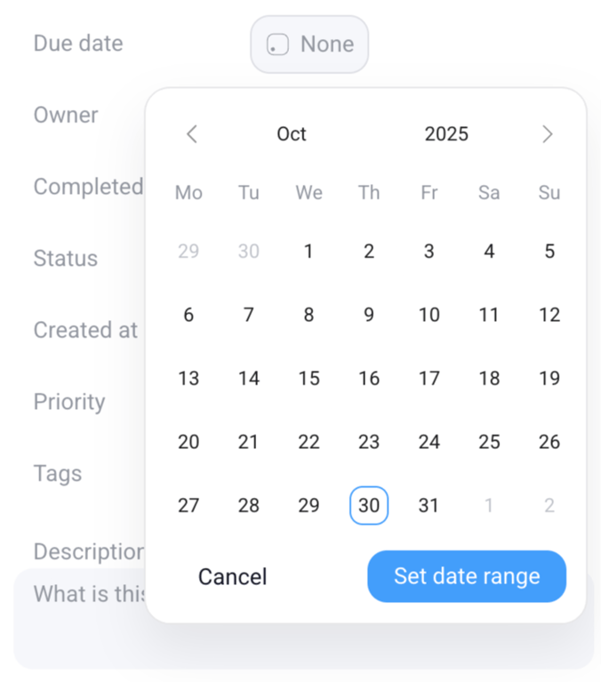 Orchestra — Datepicker component