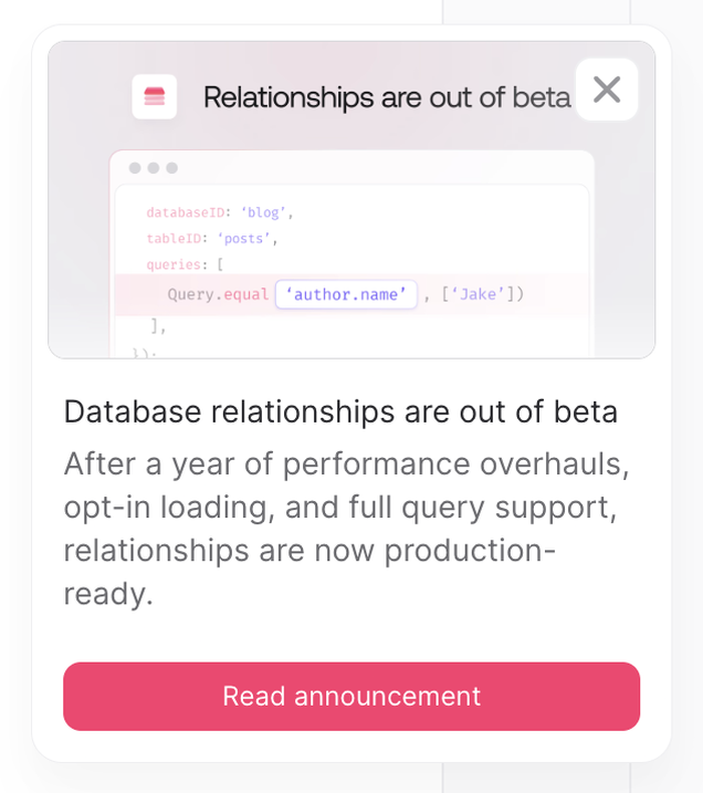 Appwrite — Popover component