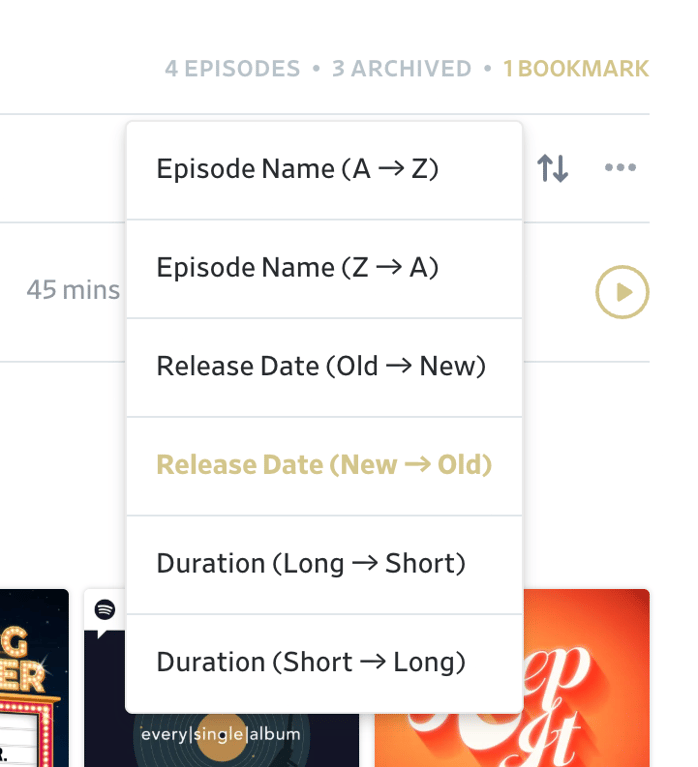 Pocket Casts — Sorting & filtering component