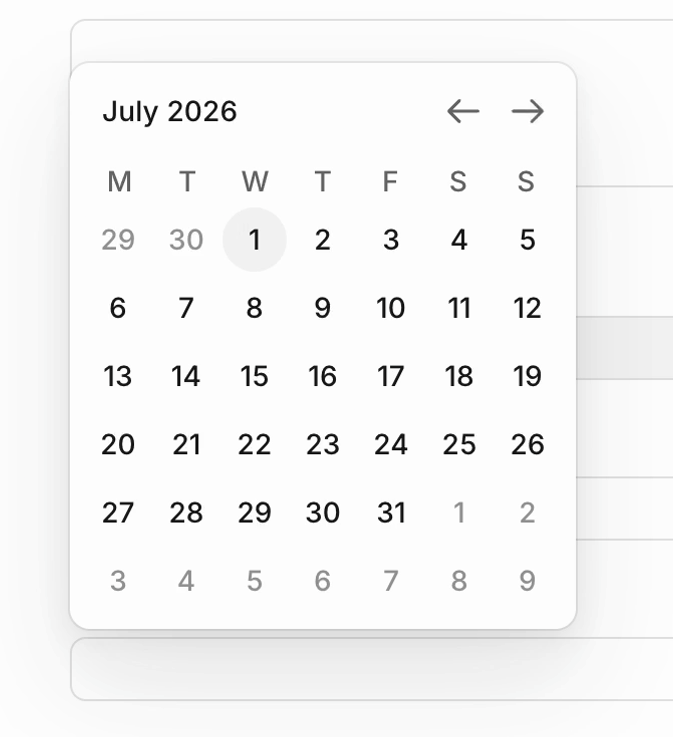 Aboard — Datepicker component