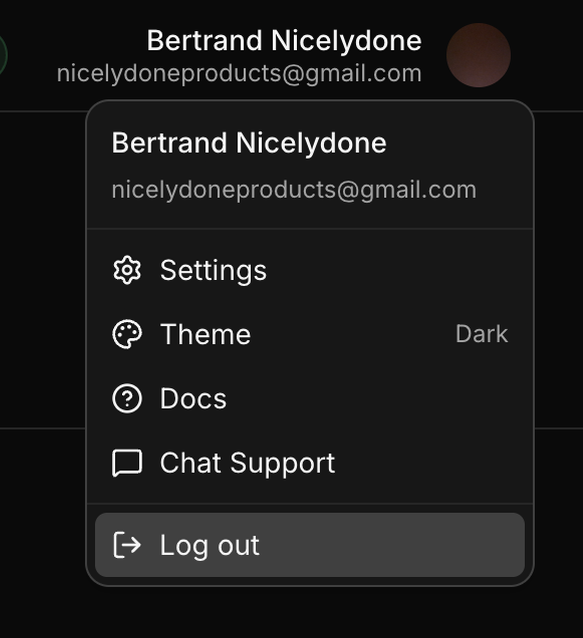 Inference — Dropdown menu component